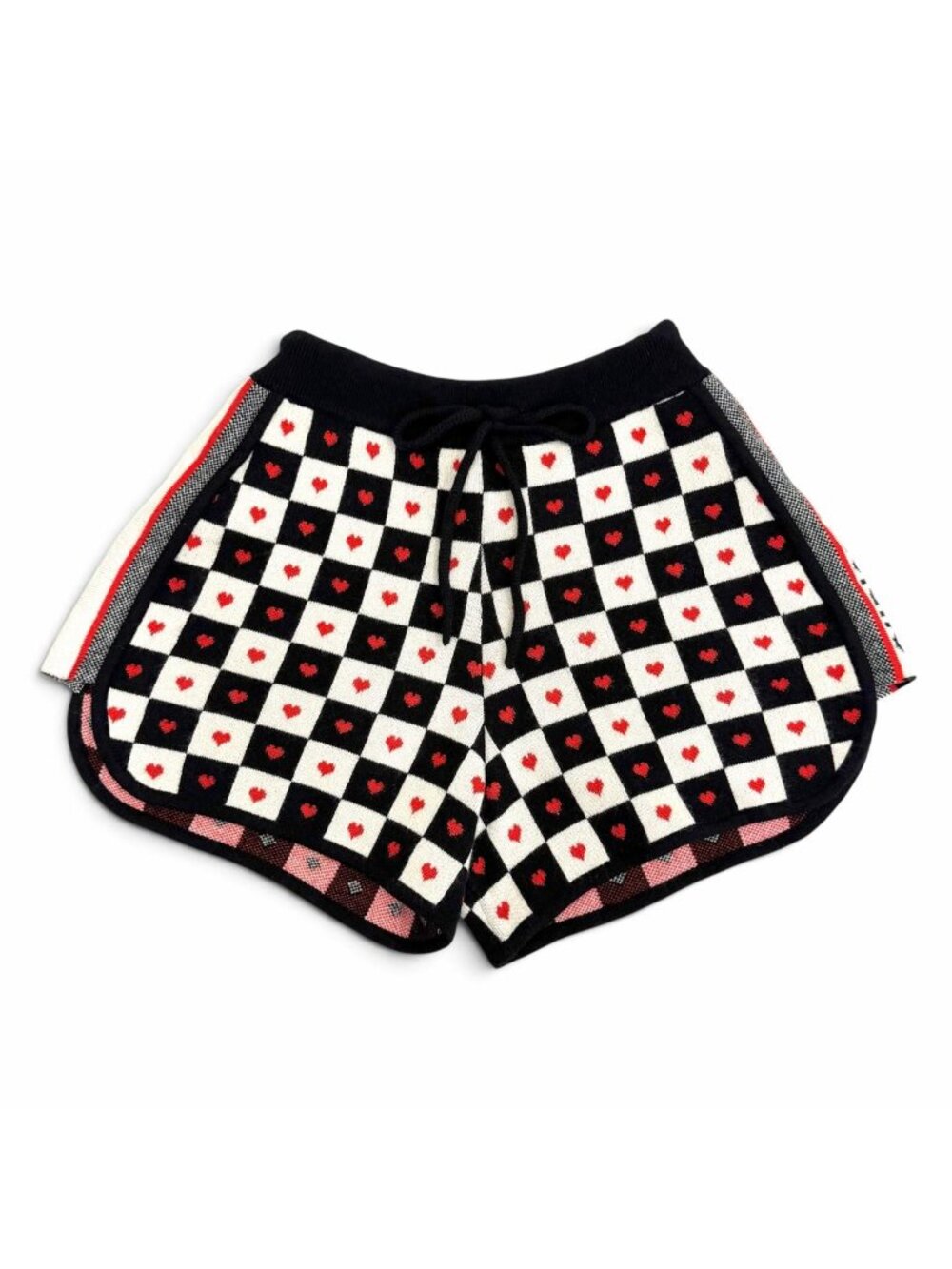 Dior Cashmere Checkerboard Heart Logo Knit Shorts 42